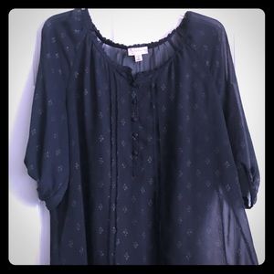 Dress Barn Sheer Top 1x